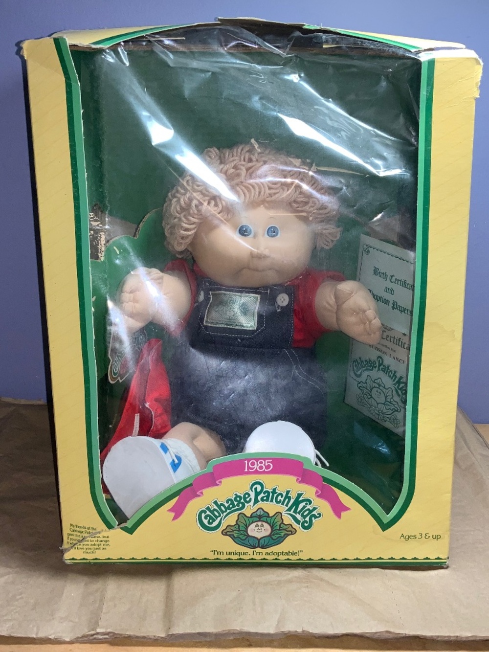 1985 Coleco Cabbage Patch Kids Original Packaging birth certificate